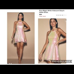 NWT Lulu’s iridescent sequin dress